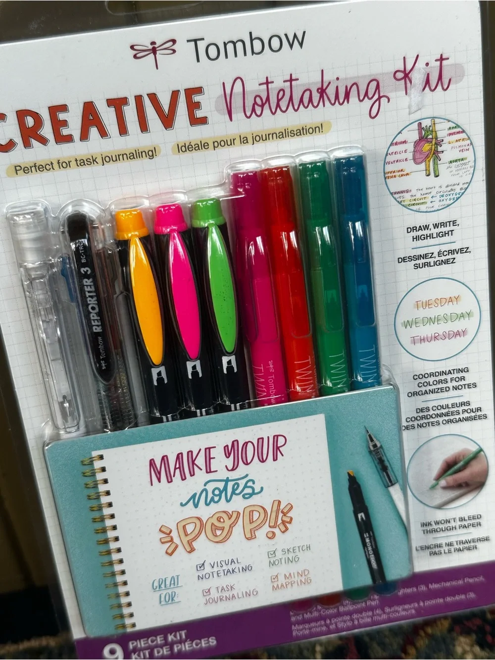 Tombow Creative Notetaking 9 Piece Kit NEW Back to School